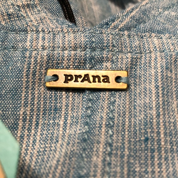 Prana Wayferers Romper Overall Hemp Organic Cotton River Rock Blue Stripe Small - Picture 7 of 10